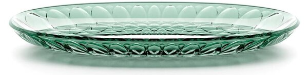 Vassoio Tondo OVALE PICCOLO , Decoro Vanity Pio&Tito Toso, Dimensioni 35x 21x h3,5 cm, in plastica biologica inscatola serigrafata Guzzini Verde matcha
