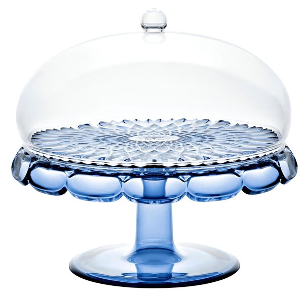 Alzata, Tortiera Decoro Vanity Pio&Tito Toso, � 30xh27cm, in plastica biologica inscatola serigrafata Guzzini Blu denim