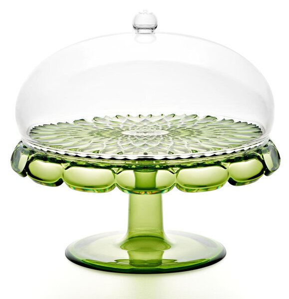 Alzata, Tortiera Decoro Vanity Pio&Tito Toso, � 30xh27cm, in plastica biologica inscatola serigrafata Guzzini Verde Ninfea