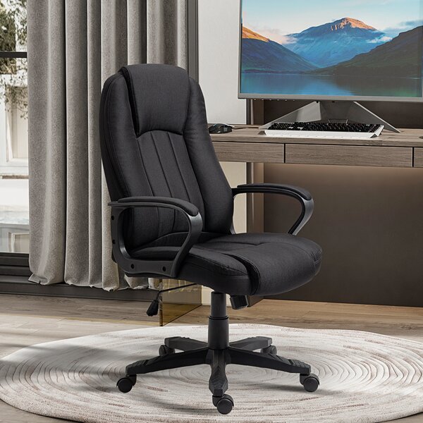 Vinsetto Poltrona da Ufficio Massaggiante ad Altezza Regolabile, 60x74x106-116cm, Nera|Aosom