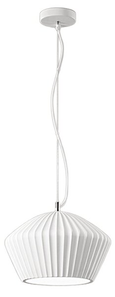 Lampadario plissettato gesso perenz minea 8420 b e27 led 34.5cm bianco opaco verniciabile - Perenz