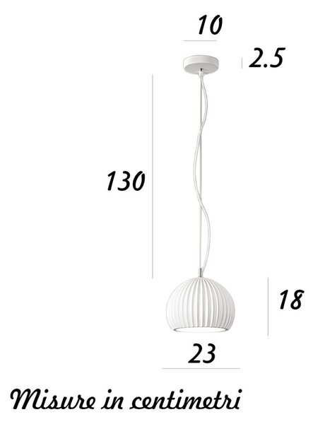 Lampadario plissettato gesso perenz minea 8418 b e27 led 23cm bianco opaco verniciabile - Perenz