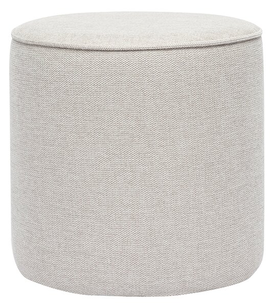 Pouf rotondo in tessuto effetto velluto testurizzato beige D40 cm PAUL