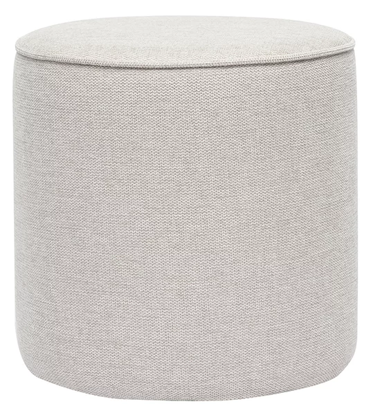 Pouf rotondo in tessuto effetto velluto testurizzato beige D40 cm PAUL