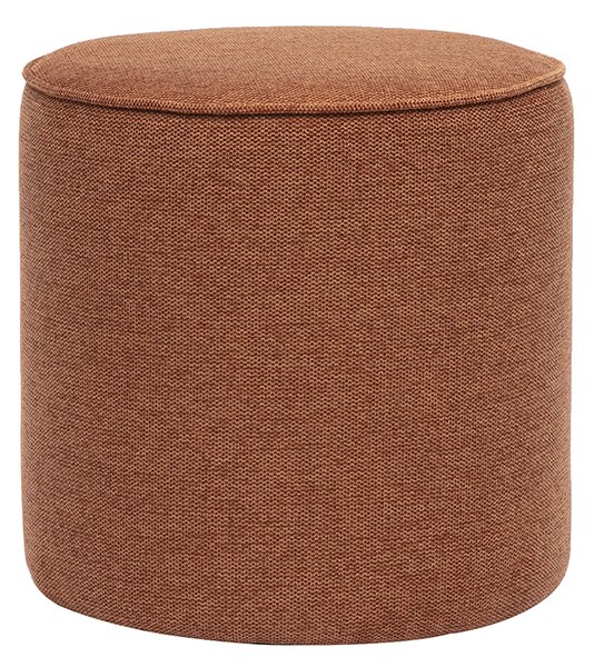 Pouf rotondo in tessuto effetto velluto testurizzato terra bruciata D40 cm PAUL