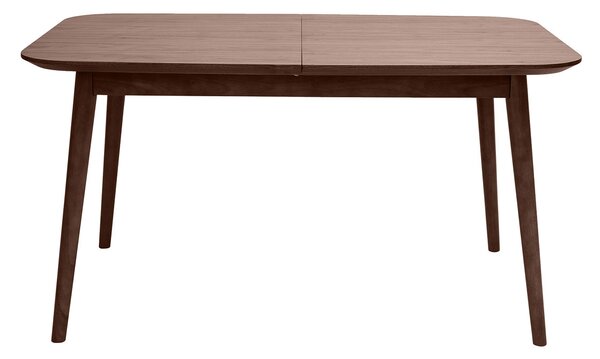 Tavolo allungabile con allunghe integrate rettangolare in legno scuro noce L140-170 cm ANK