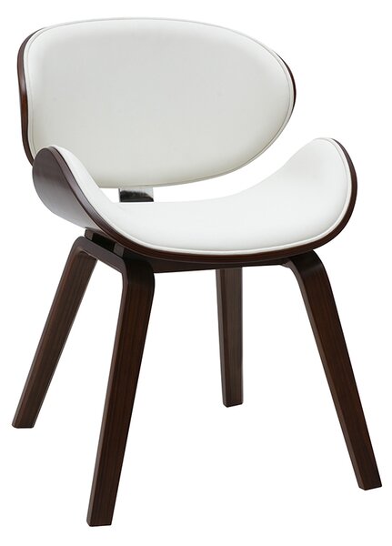 Sedia design bianca e legno scuro noce WALNUT