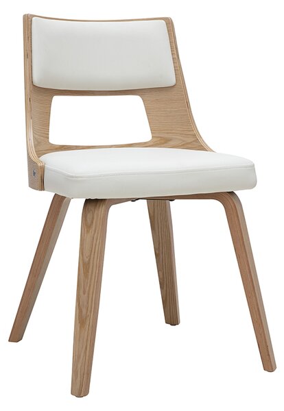 Sedia scandinava bianca e legno chiaro GARBO