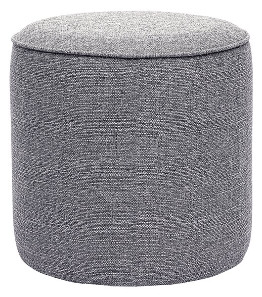 Pouf rotondo in tessuto grigio chiaro D40 cm PAUL