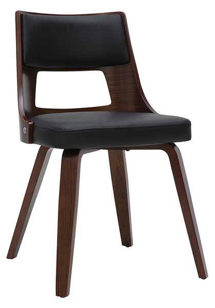 Sedia vintage nera e legno scuro GARBO