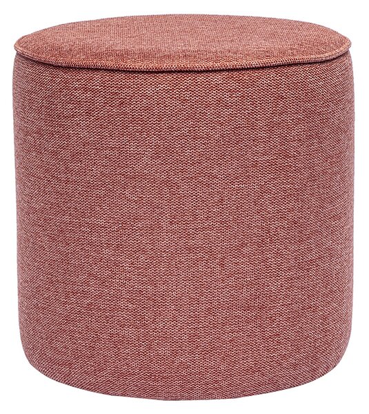 Pouf rotondo in tessuto effetto velluto terracotta testurizzato D40 cm PAUL