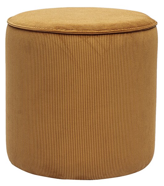 Pouf rotondo in velluto a coste giallo curry D40 cm PAUL