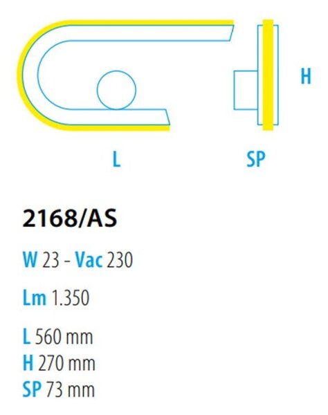Applique led fratelli braga glifo 2168 as 21-10 1350lm grigio tortora - Fratelli Braga