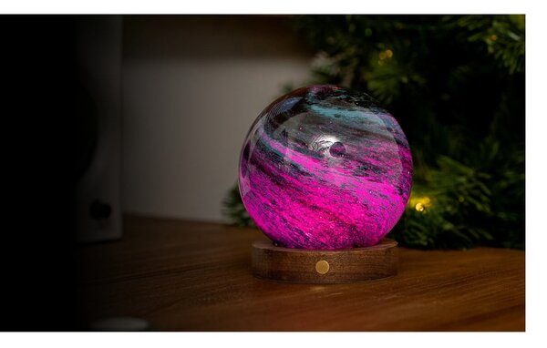 Decorazione luminosa marrone scuro/colore naturale scuro con ricarica USB ø 12 cm Stellar Ocean – Gingko