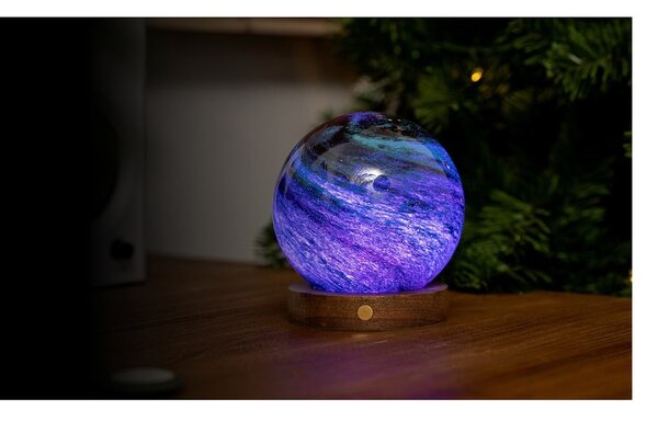 Decorazione luminosa marrone scuro/colore naturale scuro con ricarica USB ø 12 cm Stellar Ocean – Gingko