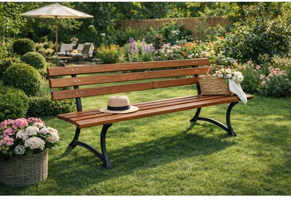 Panca da giardino di colore naturale in legno massiccio – Rojaplast