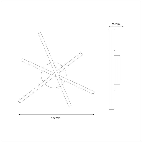 Plafoniera LED STICK LED/12W/230V nera