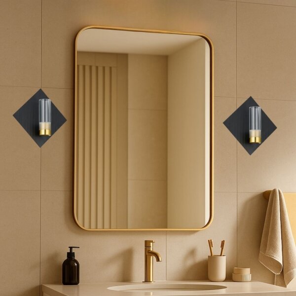 Rabalux 71407 - Applique da bagno ROSALINE LED/7W/230V IP44 nero/oro