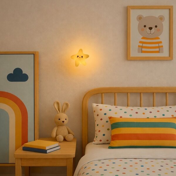 Rabalux 76046-LED Lampada da notte per bambini dimmerabile, ricaricabile, a sfioramento DREAMIES 2,7W/5V 200mAh stella