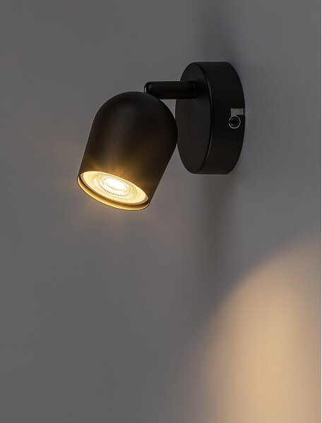 Rabalux 73101 - Faretto da parete orientabile LIANET 1xGU10/15W/230V nero
