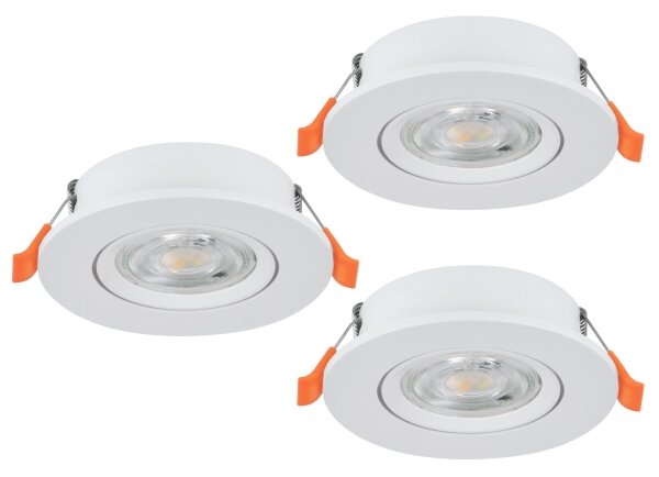 Eglo 902262 - Set da 3 faretti LED da incasso BARRANCO LED/4,8W/230V bianco