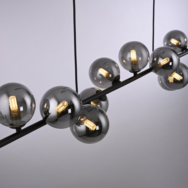 Schöner Wohnen 14504-18 - Lampadario LED sospeso su cavo DUBAI 13xG9/3W/230V nero/fumé