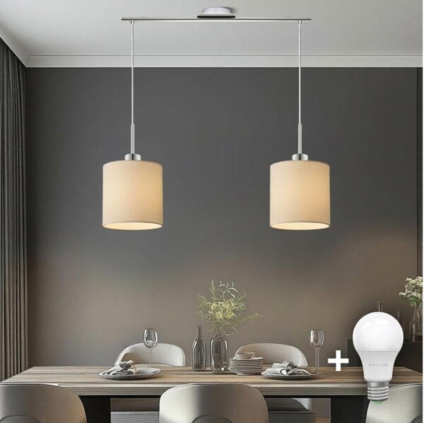 Eglo - Lampadario LED a sospensione con cavo TUNJA 2xE27/60W/230V colore crema