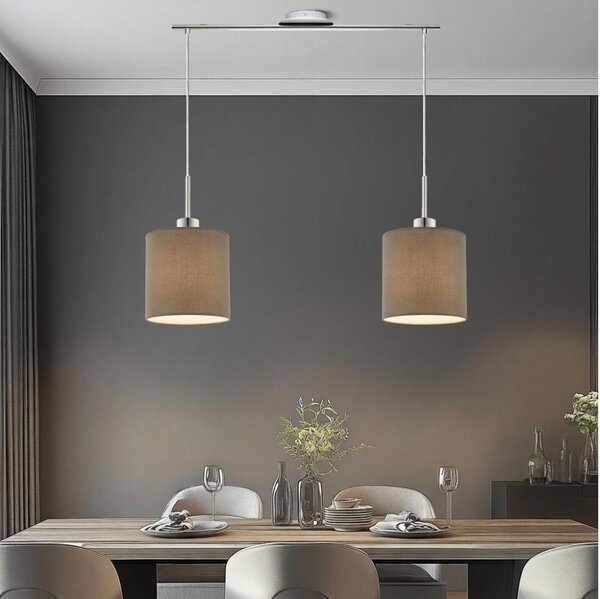 Eglo - Lampadario LED a sospensione TUNJA 2xE27/60W/230V tortora