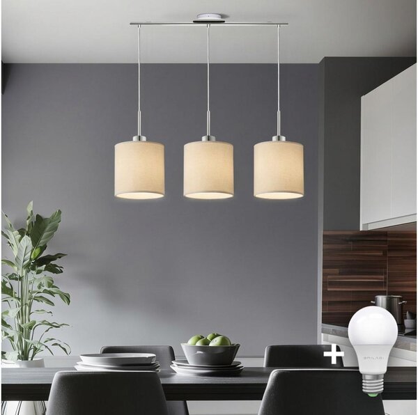 Eglo - Lampadario LED a sospensione TUNJA 3xE27/60W/230V crema
