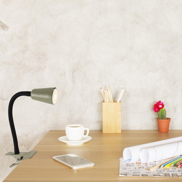 Rabalux 74092 - Lampada da tavolo con morsetto ALDO 1xGU10/7W/230V kaki