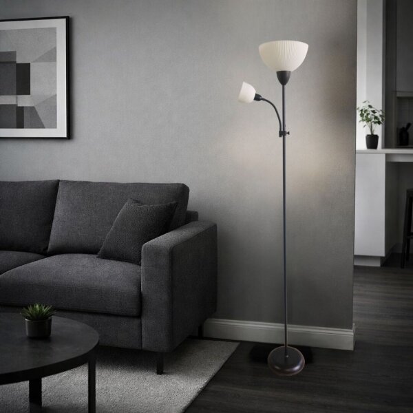 Rabalux 74109 - Lampada da terra ACTION PRO 1xE27/60W/230V + 1xE14/25W nera