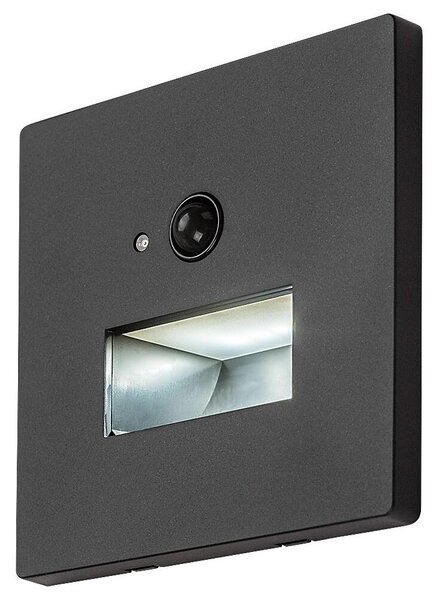 Rabalux 77197-LED Lampada per gradini con sensore di movimento e crepuscolare LUNCA 1W/230V 3000/4500/6500K Nero