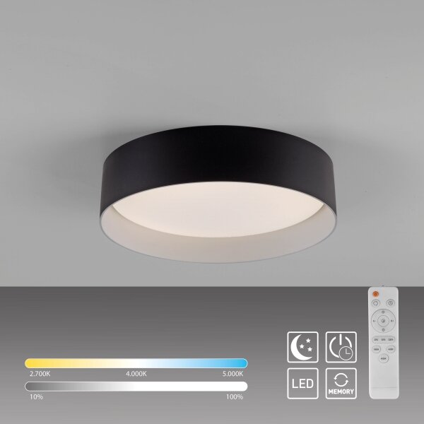 Schöner Wohnen 14593-18 - Plafoniera LED dimmerabile TAVOLI LED/10W/230V nera + telecomando