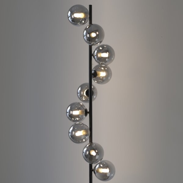 Schöner Wohnen 14506-18 - Lampada da terra LED DUBAI 9xG9/3W/230V nero/fumé