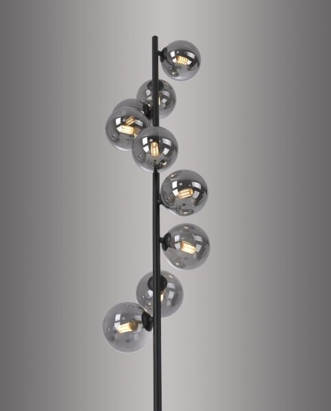 Schöner Wohnen 14506-18 - Lampada da terra LED DUBAI 9xG9/3W/230V nero/fumé