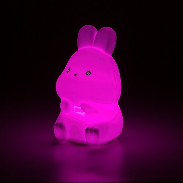Rabalux 76043 - Lampada notturna touch LED RGB LIGHTIMALS 0,05 W/1x CR2032 a forma di coniglio