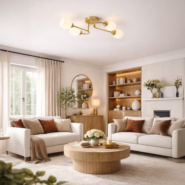Lampadario a plafone KING 4xE27/15W/230V oro