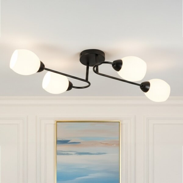 Lampadario a soffitto KING 4xE27/15W/230V nero