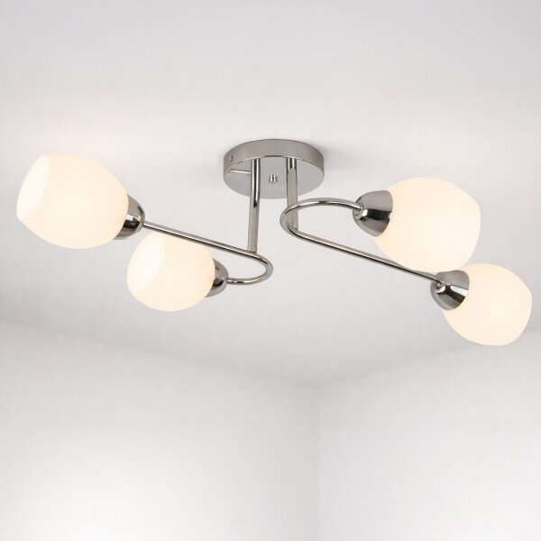 Plafoniera KING 4xE27/15W/230V cromo lucido