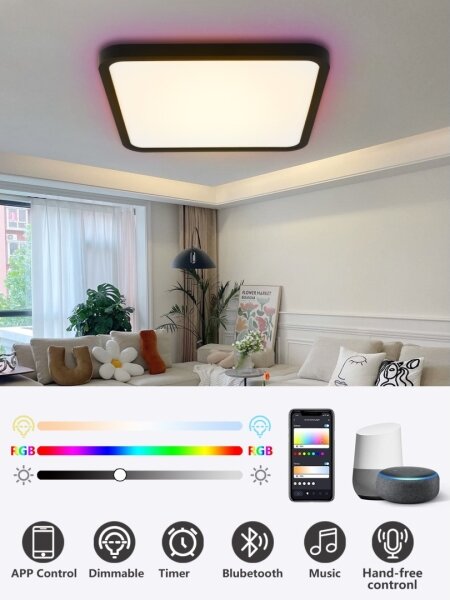 Immax NEO 07167-B40-LED RGBCCT Lampada dimmerabile 50W/230V Wi-Fi Tuya black+TC