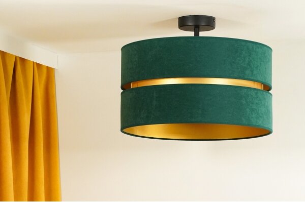 Duolla - Lampadario a plafone DUO 1xE27/15W/230V diametro 40 cm verde/oro