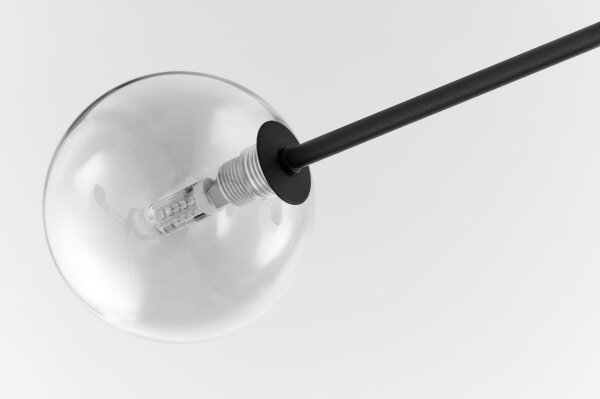 Jupiter 1996 - Lampadario a sospensione con supporto rigido MOKA 4xGU10/10W/230V + 4xG9/10W/230V nero/limpido