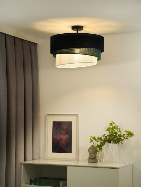 Duolla - Lampadario a plafone TRIO 1xE27/15W/230V diametro 45 cm nero/verde/bianco