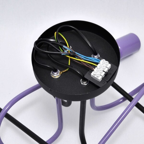 Lampadario a plafone OXFORD 4xE27/15W/230V nero/viola