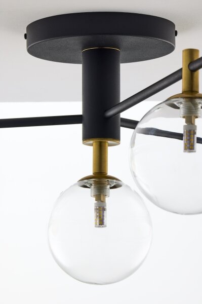 Jupiter 2034 - Lampadario a plafone FIGARO 4xG9/10W/230V nero/oro/beige/limpido