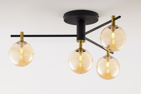 Jupiter 2031 - Lampadario a plafone FIGARO 4xG9/10W/230V nero/oro/beige