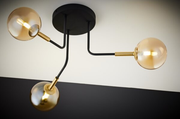 Jupiter 2037 - Lampadario a sospensione con supporto rigido BURANO 3xG9/10W/230V nero/oro/beige