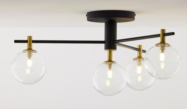 Jupiter 2034 - Lampadario a plafone FIGARO 4xG9/10W/230V nero/oro/beige/limpido