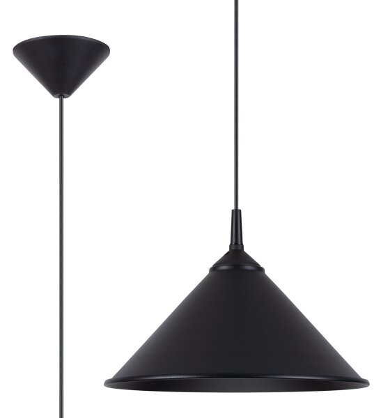 Sollux SL.1326 - Lampadario a sospensione con filo ZUMA 1xE27/15W/230V diametro 30 cm nero