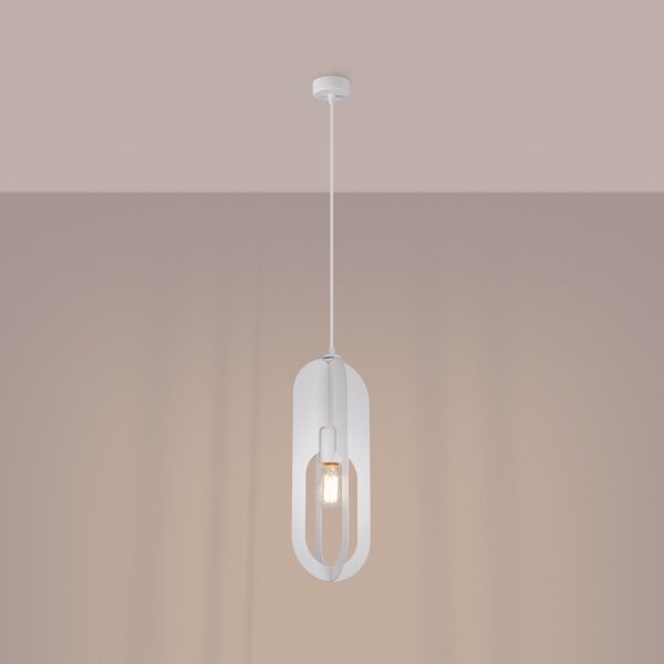 Sollux SL.1360 - Lampadario a sospensione con filo NICUS 1xE27/15W/230V bianco